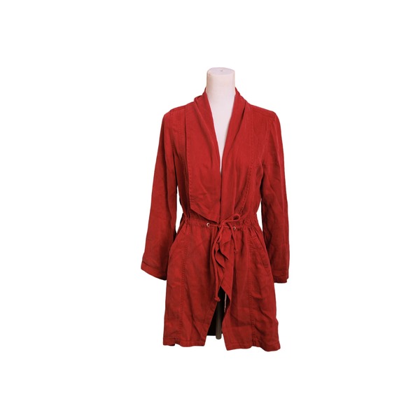 Max Jeans Drape‎ Front Red Jacket Small tie bow casual - Picture 1 of 9